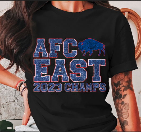 AFC East Champs faux sequins